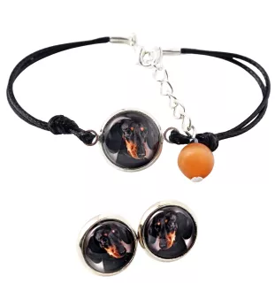 Teckel à poil ras, Chien-saucisse I - ensemble de bijoux avec votre photo, accessoire féminin, article fait main, produit fabriqué à la main avec passion pour la création de la marque Art-Dog