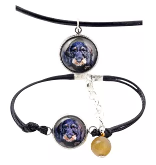 Dachshund Wire-haired, Wiener dog, Badger dog - a set of jewelry with your photo, handmade set, bracelet and necklace by Art.-Dog brand