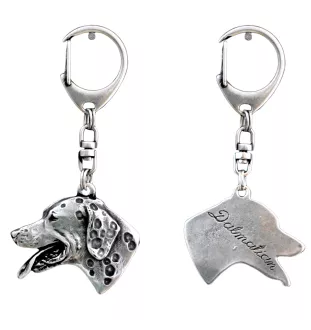 Dalmatian, Carriage Dog, Spotted Coach Dog - Silver-plated key ring with dog, handbag decoration, backpack pendant by Art-Dog brand