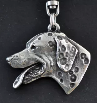 Dalmatian, Carriage Dog, Spotted Coach Dog - Silver-plated key ring with dog, handbag decoration, backpack pendant by Art-Dog brand