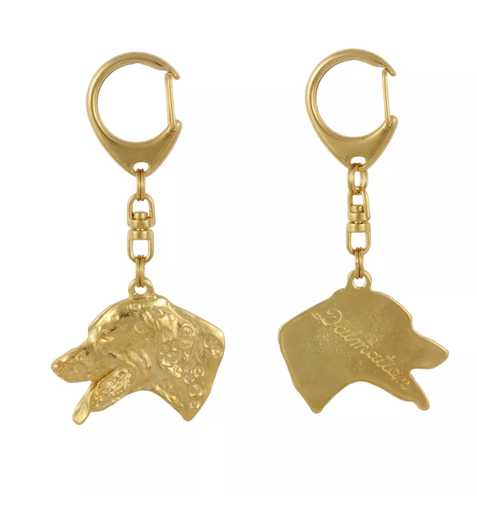 Dalmatian, Carriage Dog, Spotted Coach Dog - Gilded key ring with dog, handbag decoration, luxury accessory by Art-Dog brand