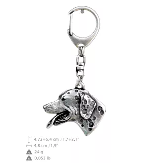 Dalmatian, Carriage Dog, Spotted Coach Dog - Silver-plated key ring with a dog in a gift box, handbag decoration, backpack pendant by Art-Dog brand
