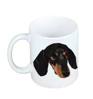 Dachshund Kurzhaar, Dackel, Teckel - Becher mit einem Bild und dem Schriftzug geometrischer Hund Art-Dog