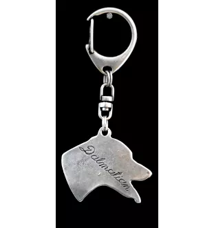 Dalmatian, Carriage Dog, Spotted Coach Dog - Silver-plated key ring with a dog in a gift box, handbag decoration, backpack pendant by Art-Dog brand