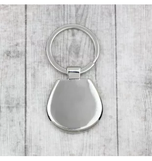 Dachshund Smooth-haired, Wiener dog, Badger dog - geometric keychain with a photo and the inscription Art-Dog