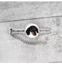 Dachshund Kurzhaar, Dackel, Teckel - geometrische Krawattennadel mit Bild und Schriftzug von Art-Dog