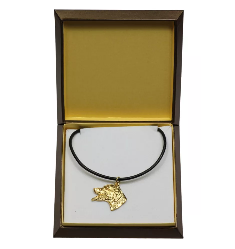 Dalmatiner, Dalmatinac - Hundehalsband in Geschenkbox, vergoldeter Anhänger für Hundefans, auffälliger Schmuck von Art-Dog