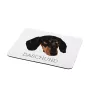 Teckel à poil ras, Chien-saucisse - tapis de souris géométrique avec photo et inscription Art-Dog
