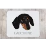 Dachshund Kurzhaar, Dackel, Teckel - geometrisches Mauspad mit Bild und Aufschrift von Art-Dog