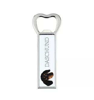 Dachshund Smooth-haired, Wiener dog, Badger dog - bottle opener with a picture and inscription for beer by Art-Dog
