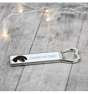 Dachshund Smooth-haired, Wiener dog, Badger dog - bottle opener with a picture and inscription for beer by Art-Dog