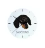 Dachshund Smooth-haired, Wiener dog, Badger dog - geometric wall clock with a picture and the brand name Art-Dog