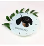 Dachshund Smooth-haired, Wiener dog, Badger dog - geometric wall clock with a picture and the brand name Art-Dog