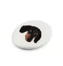 Dachshund Smooth-haired, Wiener dog, Badger dog - a plate with a geometric design and the brand name Art-Dog