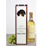 Teckel à poil ras, Chien-saucisse - une boîte géométrique avec une photo et un texte pour le vin de la marque Art-Dog