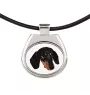 Dachshund Kurzhaar, Dackel, Teckel - Halskette mit einem Foto und einem geometrischen Schriftzug der Marke Art-Dog