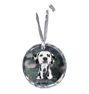 Dalmatian, Carriage Dog, Spotted Coach Dog - crystal bauble with a photo, dog photo in crystal, personalized Christmas tree ornament by Art-Dog brand