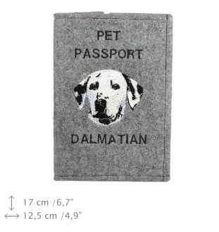 Dalmatian, Carriage Dog, Spotted Coach Dog - Dog passport case, document case, gift for the traveller from the Art-Dog brand