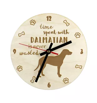 Dalmatien - horloge avec chien, horloge en bois avec gravure, horloge personnalisée par Art-Dog