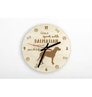 Dalmatien - horloge avec chien, horloge en bois avec gravure, horloge personnalisée par Art-Dog