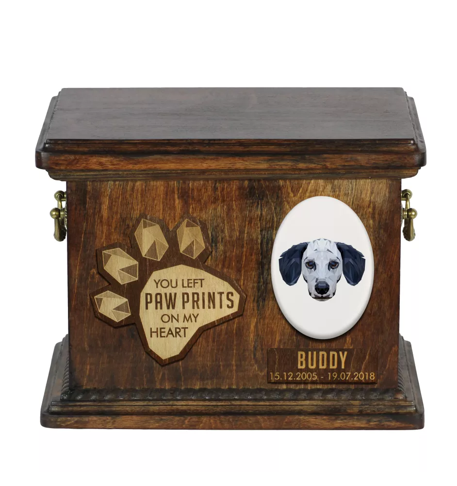 Dalmatian, Carriage Dog, Spotted Coach Dog - urn for dog ashes, personalized urn with engraving, commemorative box for dog ashes by Art-Dog brand