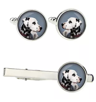 Dalmatiner, Dalmatinac Ärmelknöpfe und Krawatte mit Ihrem Foto, Anzugaccessoire, Herrenschmuck der Marke Art-Dog