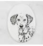 Dalmatiner, Dalmatinac - Gedenktafel mit einem Foto eines Hundes, Grabplatte mit Druck, personalisierte ovale Platte der Marke Art-Dog