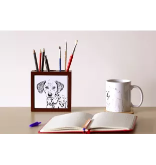 Dalmatien - porte-stylo avec chien, organiseur de bureau avec impression, décoration de bureau personnalisée de la marque Art-Dog