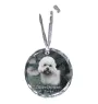 Dandie Dinmont Terrier - Kristallkugel mit Foto, Hundebild im Kristall, personalisierter Christbaumschmuck von Art-Dog.