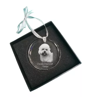 Dandie Dinmont Terrier - boule de Noël en cristal avec une photo, photo de chien dans le cristal, décoration personnalisée pour sapin de Noël de la marque Art-Dog