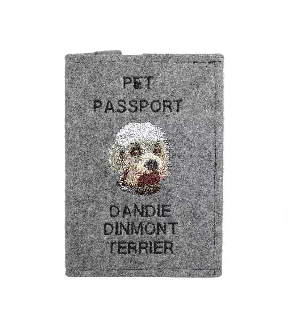 Dandie Dinmont Terrier, Hindlee Terrier - Dog passport case, document case, gift for the traveller from the Art-Dog brand
