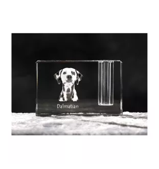 Dalmatian, Carriage Dog, Spotted Coach Dog - Pen stand, crystal organiser with dog photo, unique desk decoration by Art-Dog brand