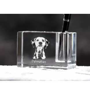 Dalmatian, Carriage Dog, Spotted Coach Dog - Pen stand, crystal organiser with dog photo, unique desk decoration by Art-Dog brand