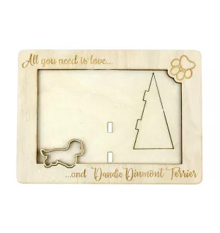 Dandie Dinmont Terrier - Cadre photo, cadre en bois gravé, un joli gadget pour l'amoureux des chiens par Art-Dog