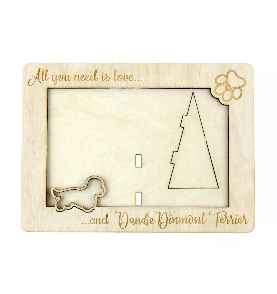 Dandie Dinmont Terrier, Hindlee Terrier - Photo frame, engraved wooden frame, a lovely gadget for the dog lover by Art-Dog
