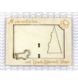 Dandie Dinmont Terrier, Hindlee Terrier - Photo frame, engraved wooden frame, a lovely gadget for the dog lover by Art-Dog