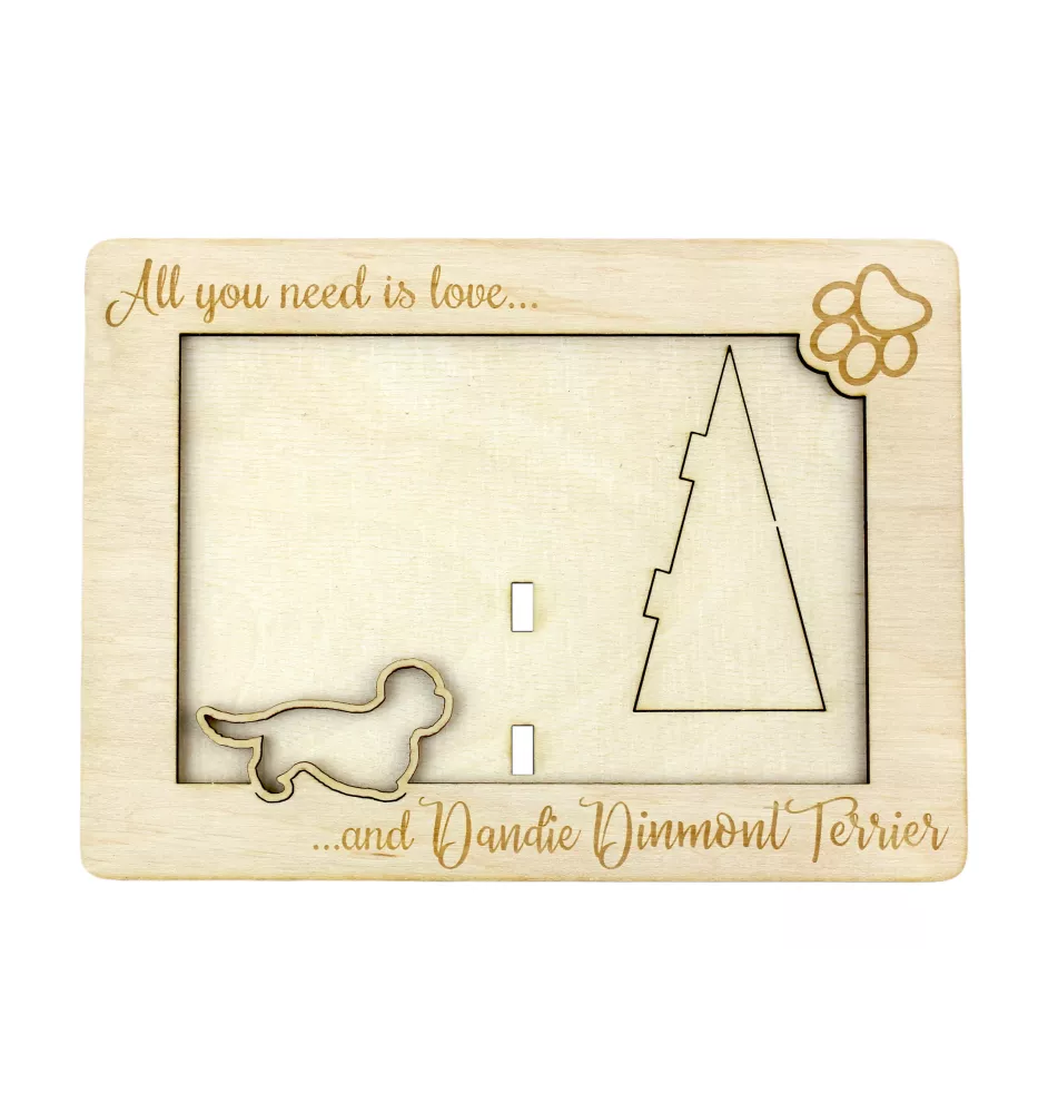 Dandie Dinmont Terrier, Hindlee Terrier I - Photo frame, engraved wooden frame, a lovely gadget for the dog lover by Art-Dog