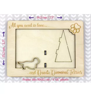 Dandie Dinmont Terrier I - Cadre photo, cadre en bois gravé, un joli gadget pour l'amoureux des chiens par Art-Dog