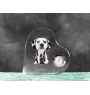 Dalmatien - horloge en cristal avec une photo de chien, horloge de table en forme de cœur, horloge debout personnalisée de la marque Art-Dog