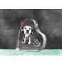 Dalmatien - horloge en cristal avec une photo de chien, horloge de table en forme de cœur, horloge debout personnalisée de la marque Art-Dog
