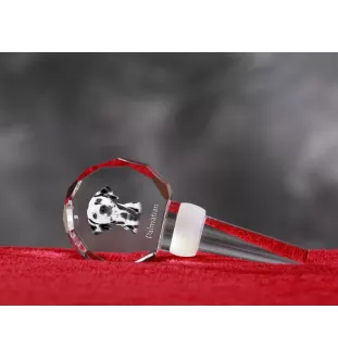 Dalmatian, Carriage Dog, Spotted Coach Dog - Crystal bottle stopper, unique wine stopper with photo, personalised gift for sommelier by Art-Dog brand