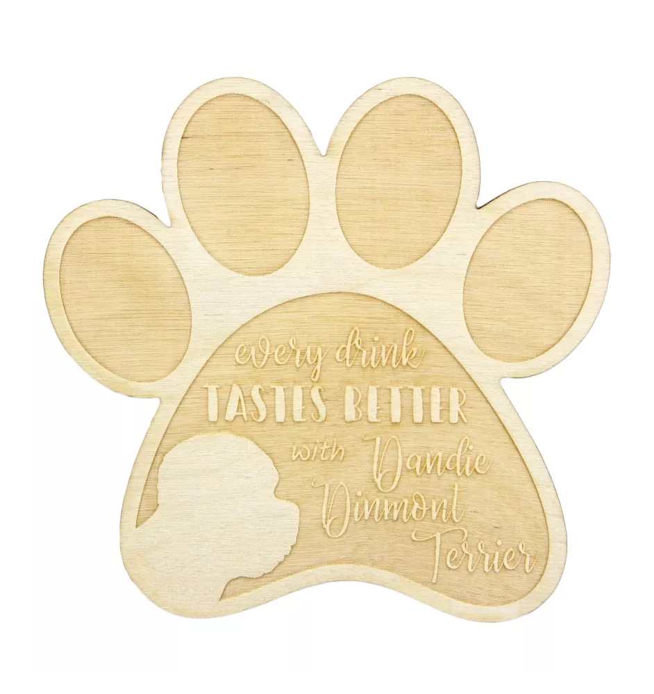 Dandie Dinmont Terrier - Sous-verre mug, sous-verre gravé avec chien, cadeau pour amoureux des chiens par la marque Art-Dog