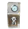 Dalmatien - montre en cristal avec photo, photo de chien dans un cristal, horloge de bureau personnalisée de la marque Art-Dog
