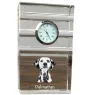 Dalmatiner, Dalmatinac - Glasuhr mit Foto, Foto eines Hundes im Kristall, personalisierte Tischuhr für das Büro der Marke Art-Dog