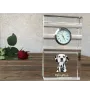 Dalmatiner, Dalmatinac - Glasuhr mit Foto, Foto eines Hundes im Kristall, personalisierte Tischuhr für das Büro der Marke Art-Dog