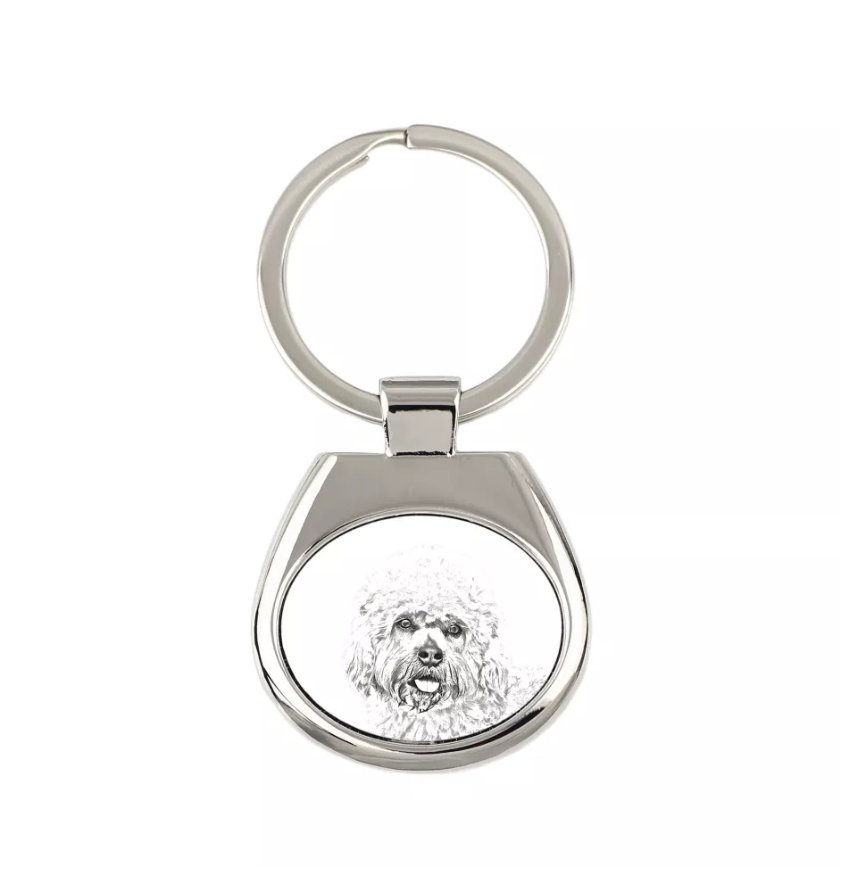 Dandie Dinmont Terrier, Hindlee Terrier - keychain with a dog, keychain with a print, personalized pendant from the Art-Dog brand