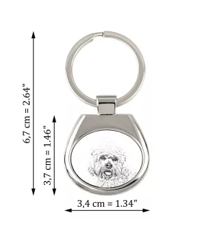 Dandie Dinmont Terrier, Hindlee Terrier - keychain with a dog, keychain with a print, personalized pendant from the Art-Dog brand