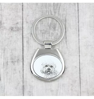 Dandie Dinmont Terrier, Hindlee Terrier - keychain with a dog, keychain with a print, personalized pendant from the Art-Dog brand