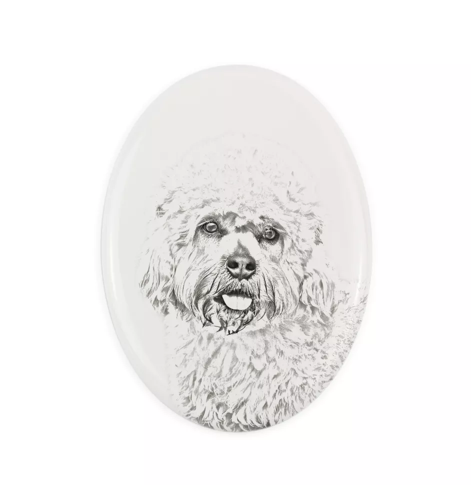 Dandie Dinmont Terrier - une plaque commémorative avec une photo de chien, une plaque funéraire avec une impression, une plaque ovale personnalisée de la marque Art-Dog