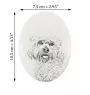 Dandie Dinmont Terrier, Hindlee Terrier - commemorative plaque with a photo of a dog, tombstone with a print, personalized oval plaque from the Art-Dog brand